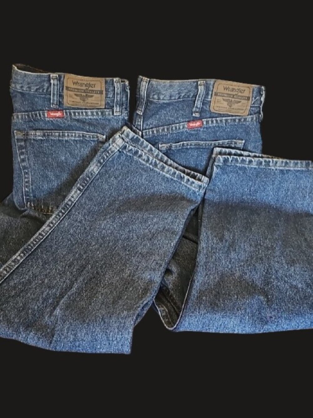 2 PAIR Wrangler Five Star Premium Regular Fit Jeans Blue 96501DS Cotton 36x30